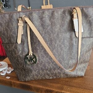 Michael Kors Signature Brown and Tan Tote